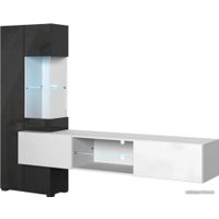 Стенка НК-Мебель Point тип-70 гостиная (белый/черный глянец) в Гродно