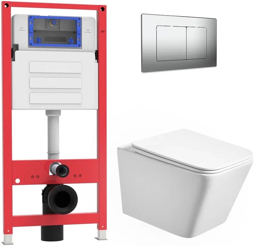 

Унитаз подвесной Oliveeka OL-MQ-003 + OL-5014 + OL-E12-BN (никель матовый)