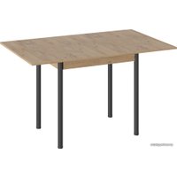 Кухонный стол Трия Родос Тип 2 с опорой d40 (черный муар/дуб крафт золотой)