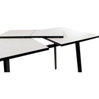 Кухонный стол ВВР Миллер (мрамор марквина белый/черный №3, Пластик 120-160/80)