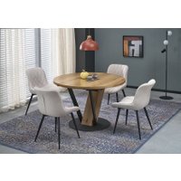 Кухонный стол Halmar Fanis okragly 120-160/120/78 (натуральный/черный)