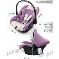 Детское автокресло Amarobaby Baby Comfort AB222008BC/3938 (светло-фиолетовый/светло-бежевый)