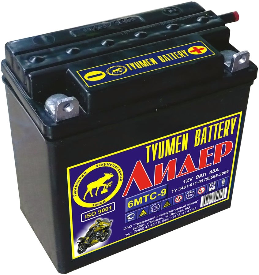 

Мотоциклетный аккумулятор Tyumen Battery Лидер 6МТС-9 (9 А·ч)