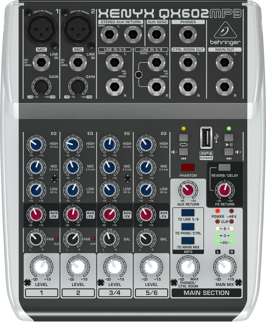 

Микшерный пульт Behringer Xenyx QX602MP3