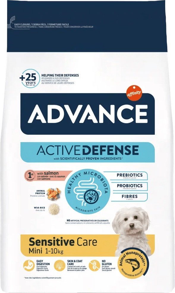 

Сухой корм для собак Advance Mini Sensitive с лососем и рисом 7 кг