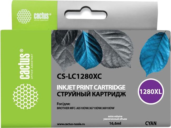 

Картридж CACTUS CS-LC1280XC (аналог Brother LC1280XLC)