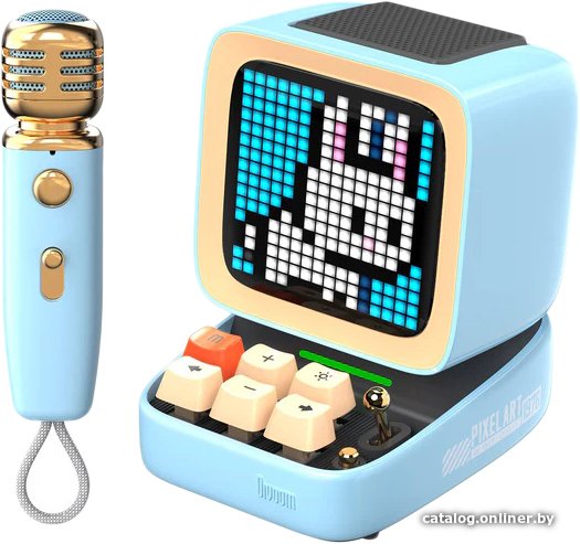 Беспроводная колонка Divoom Ditoo-Mic (голубой)