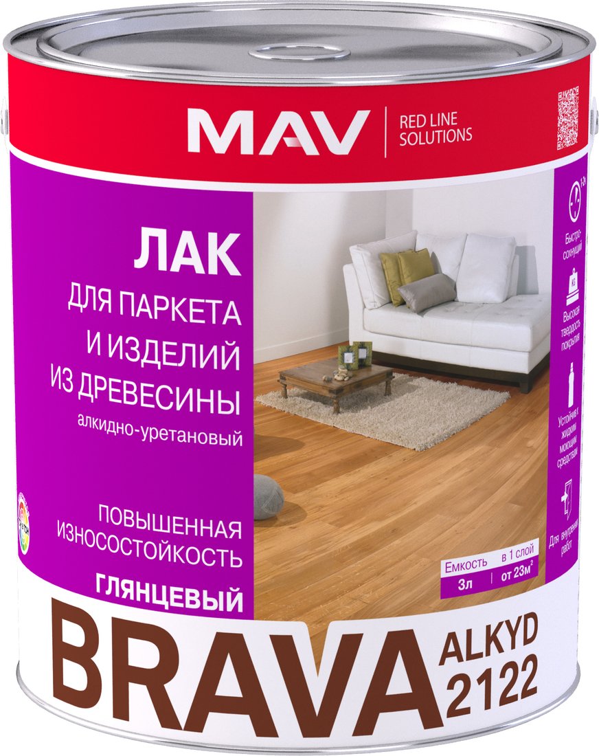 

Лак Brava Alkyd 2122 3 л (бесцветный матовый)