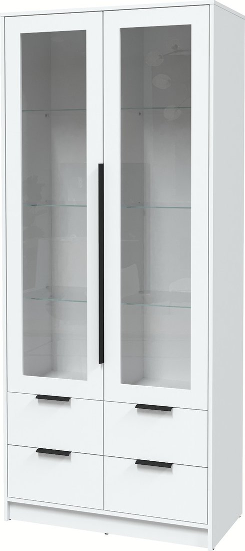 

Шкаф-витрина Интерлиния Концепт КТ-ШВ2 Глосс (белый платинум/белый)