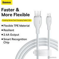 Кабель Baseus Pudding Series Fast Charging Cable 2.4A USB Type-A - Lightning (1.2 м, белый)