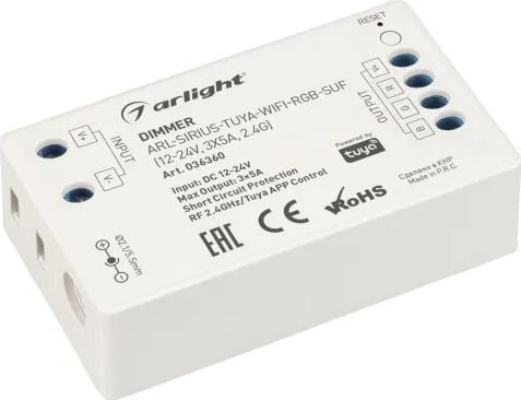 

Диммер RGBW Arlight ARL-Sirius-Tuya-WiFi-RGB-Suf 036360