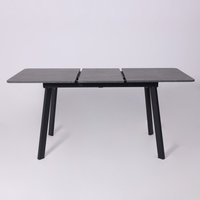 Кухонный стол Lepremo AV 1209/1 МДФ раздвижной 1200-1600x800 (мрамор Пьетра графитовый/черный)