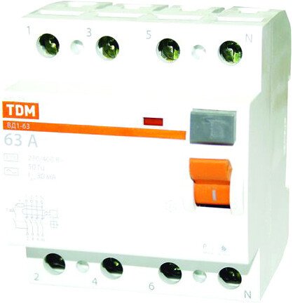 

Устройство защитного отключения TDM Electric ВД1-63 4Р 16А 30мА SQ0203-0028