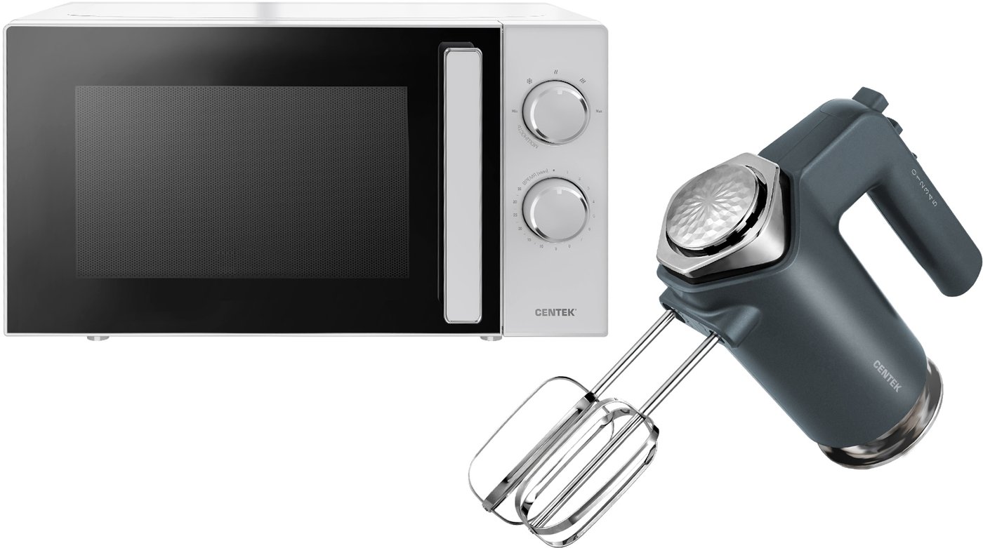 

Микроволновая печь CENTEK CT-1560 (белый) + Миксер CT-1100
