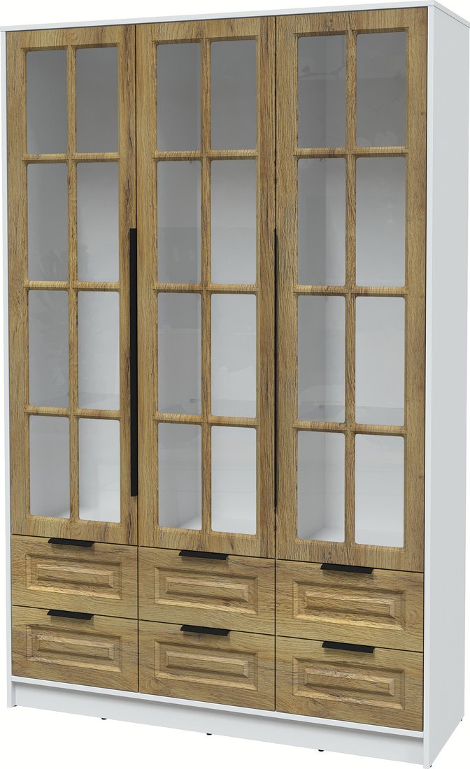 

Шкаф-витрина Интерлиния Концепт КТ-ШВ3 Деко (белый платинум/дуб вотан)