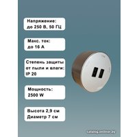 Трековая розетка AVEL шинопровод 40 см + 1 ЕВРО розетка + 1 USB (серебристый)