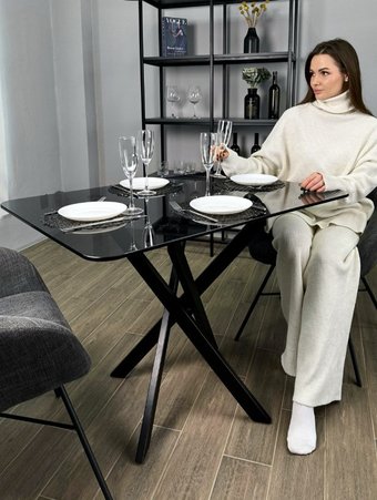 Кухонный стол Самелго Vetro 100x70 (графит)