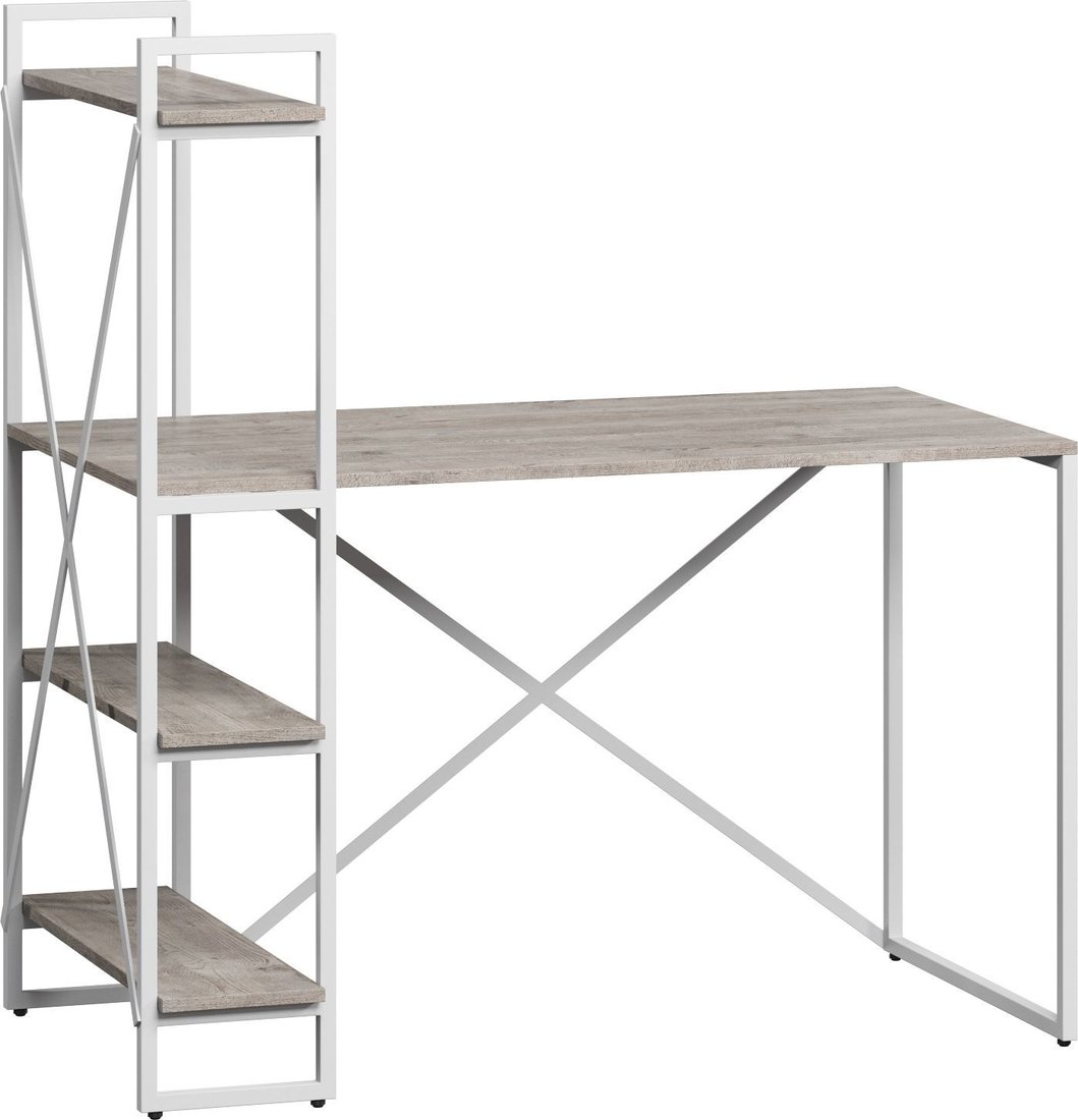 

Стол LoftyHome Мальборк Практик-Л 1627832 (смоук с белым основанием)