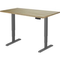 Стол с регулировкой высоты ErgoSmart Unique Ergo Desk 1360x800x36мм (дуб натуральный/черный)