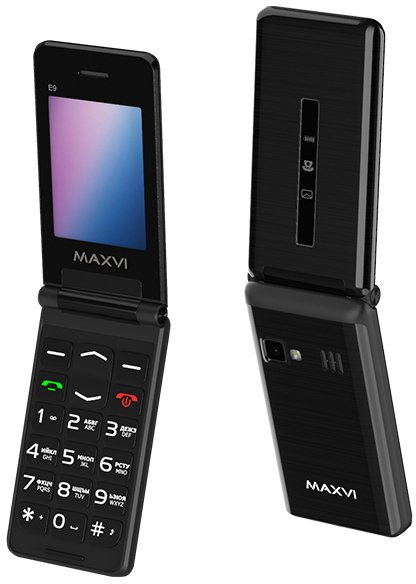 

Кнопочный телефон Maxvi E9 (черный)