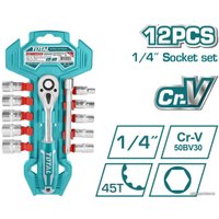 Набор трещотка с головками Total THT14114126 (12 предметов)