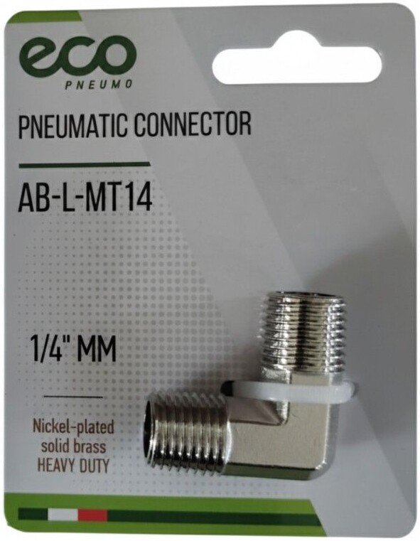 Фитинг ECO Соединитель пневматический 1/4 AB-L-MT14