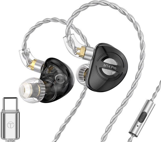 Наушники TRN MT4 Pro USB Type-C (черный, с микрофоном)