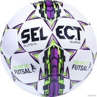 Футзальный мяч Select Futsal Super (4 размер, белый/фиолетовый/салатовый)