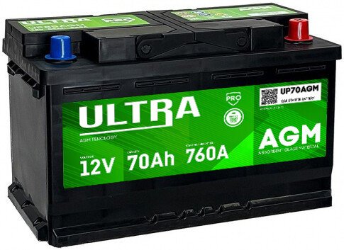 Автомобильный аккумулятор Ultra PRO AGM R+ (70 А·ч)