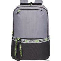 Городской рюкзак Grizzly RU-337-2 (серый/салатовый)