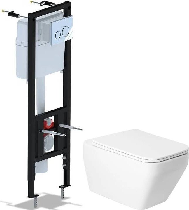 Унитаз подвесной Saniteco KW-9010W + Ани Пласт WCP4131