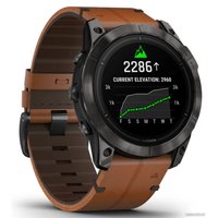 Умные часы Garmin Epix Pro Gen 2 Sapphire 51 мм (карбоново-серый титан/каштановый, с кожаным и силиконовым ремешками)