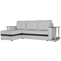 Угловой диван Craftmebel Атланта М угловой 2 стола (боннель, левый, белая экокожа)