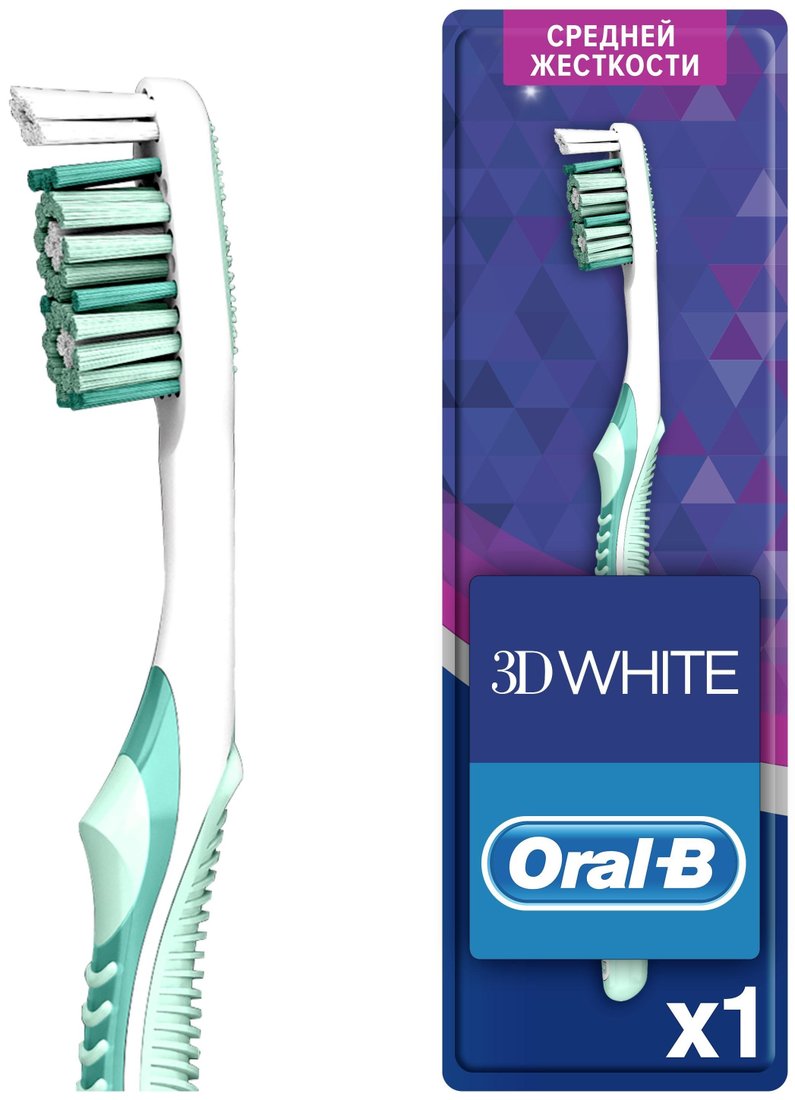 

Зубная щетка Oral-B 3D White Whitening средней жесткости (1 шт, в ассортименте)