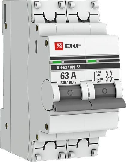 Выключатель нагрузки EKF PROxima ВН-63 2P 63А SL63-2-63-pro