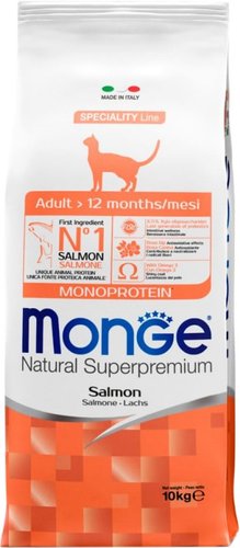 Сухой корм для кошек Monge Adult Monoprotein Salmone 10 кг