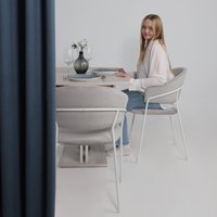 Стул с подлокотниками Алвест AV 433 (светло-серый бархат H-09/белый)