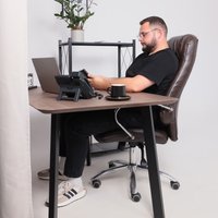 Офисное кресло AksHome King A (натуральная кожа, темно-коричневый)