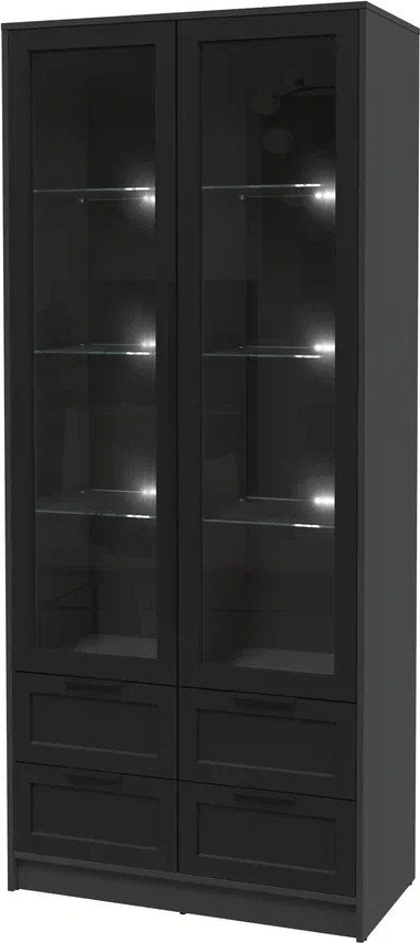 

Шкаф-витрина Интерлиния Концепт Тренд КТ-ШВ2 с подсветкой (антрацит/черный)