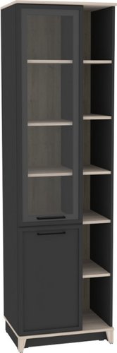 Шкаф-пенал Глазов Aurelio 1 (антрацит/блеквуд сатиновый)