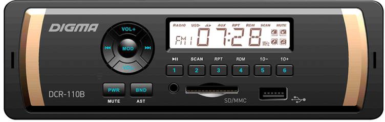 

USB-магнитола Digma DCR-110B