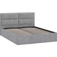 Кровать Трия Глосс универсальная с ПМ тип 1 140x200 (микровелюр Wellmart Silver)