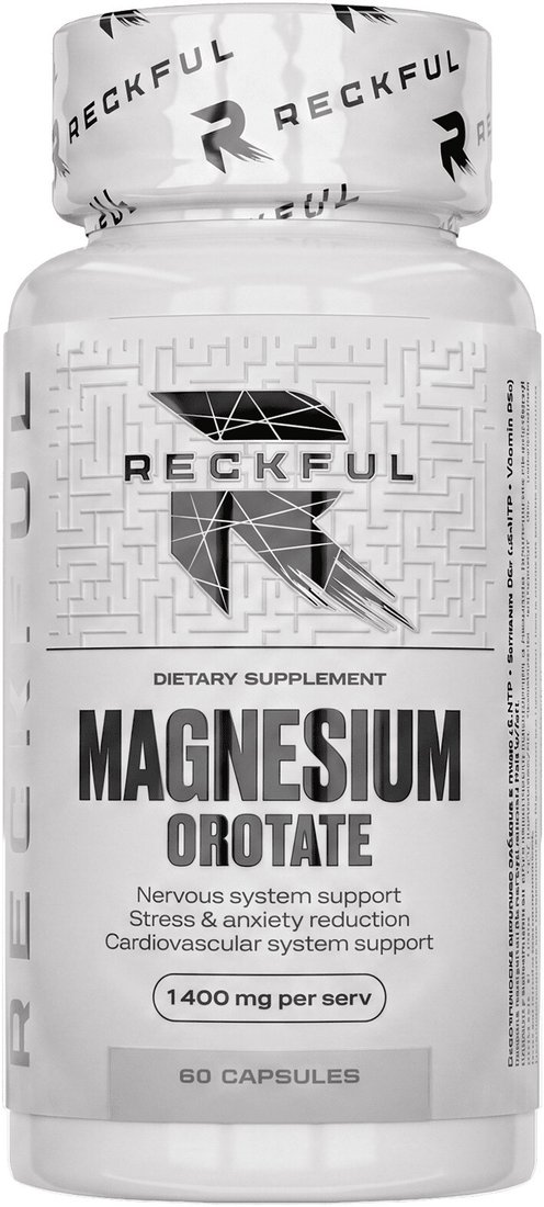 БАД Reckful Magnesium Taurate + Vitamin B6 (90 капсул)