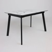 Кухонный стол Алвест AV 1209 120-160х80 (мрамор белый/черный)