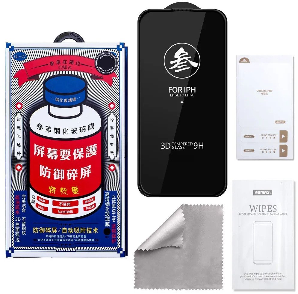 Защитное стекло Remax для Apple iPhone 14 Pro Max (черный)