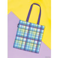 Сумка шоппер JoyArty Цветное клеточное плетение ткань под лен bsh_58674