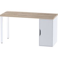 Офисный стол Mebelain Ингар 2/DV/T (дуб беленый/белый)