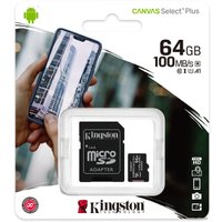 Карта памяти Kingston Canvas Select Plus microSDXC 64GB (с адаптером)