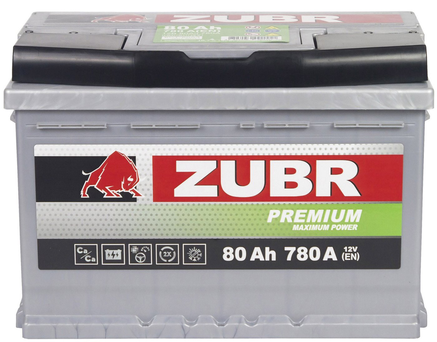 Автомобильный аккумулятор Zubr Premium L+ (80 А·ч)