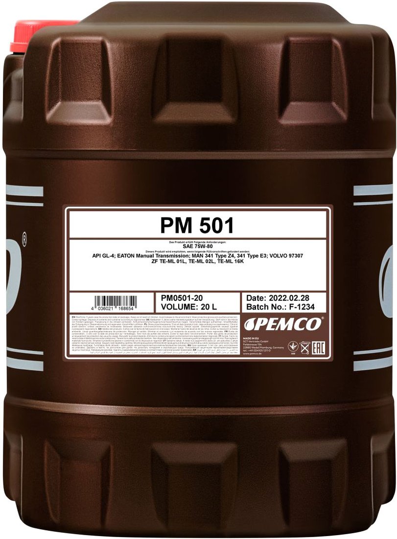 

Трансмиссионное масло Pemco iPoid 501 75W-80 20л